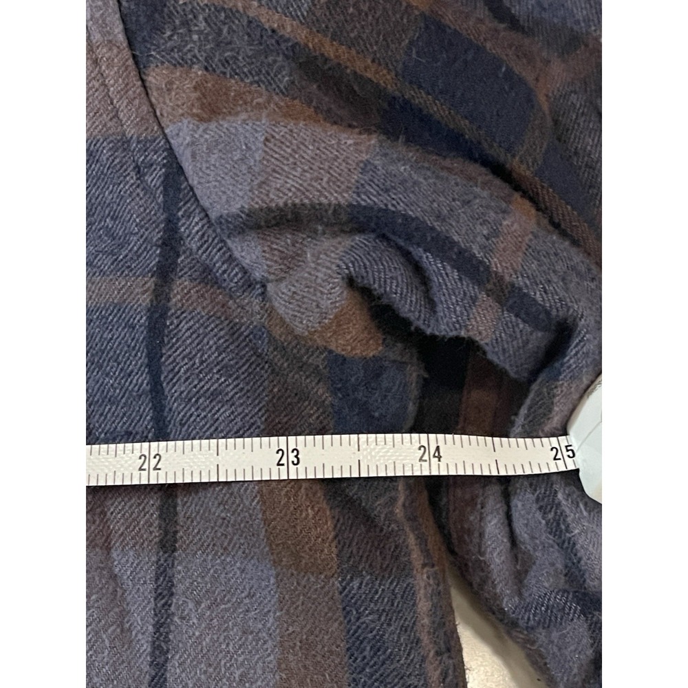 Claybrooke Outdoors Mens Blue Brown‎ Plaid Quilted Flannel Shirt Jacket Large L - Picture 5 of 5
